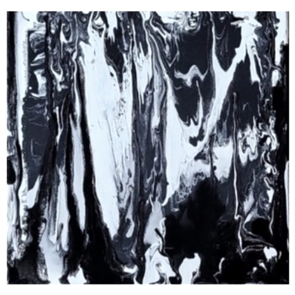 Black and White Abstract Design 12 x 12 Inches Canvas Painting